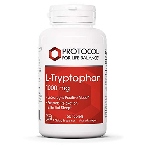 Protocol For Life Balance - L-Tryptophan 1000 mg - Supports Relaxation Encourages Positive Mood and Promotes Restful Sleep While Providing Essential Nutrients - 60 Tablets Protocol For Life Balance - L-Tryptophan 1000 mg - Supports Relaxation Encourages Positive Mood and Promotes Restful Sleep While Providing Essential Nutrients - 60 Tablets