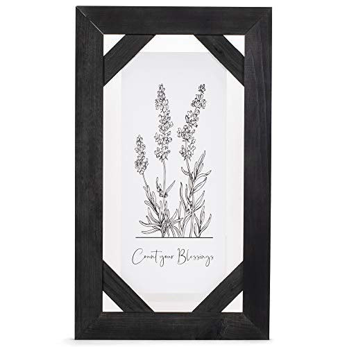 P_ Graham Dunn Count Your Blessings Floral White 23_75 x 14_25 Pine Wood Framed Art Sign
