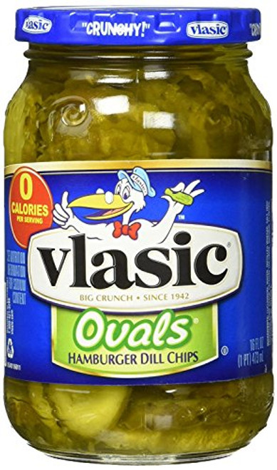 Vlasic Ovals Hamburger Dill Pickle Chips Keto Friendly 12 - 16 FL OZ Jars