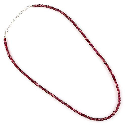 Natural Red Garnet Beaded Necklace in 925 Sterling Silver for Women Personalized Gifts