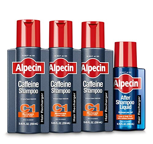 Alpecin C1 Caffeine Shampoo 3-Pack  After Shampoo Liquid Bundle