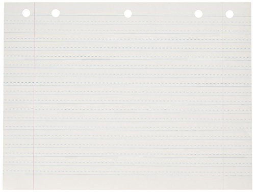 School Smart Cursive Ruled Notebook Paper with Margin - 8 in x 10 1/2 in - Ream of 500 - White