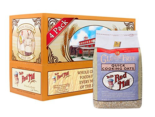 Bobs Red Mill Gluten Free Quick Cooking Rolled Oats 32 Ounce Pack of 4