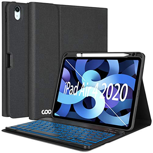 iPad Air 4th Generation Keyboard Case 10_9 2020 COO Keyboard Case for iPad Air 4th Gen iPad Pro 11 2018 - 7 Color Backlit Detachable Wireless Keyboard Protective Cover Built-in Pencil Holder
