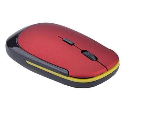 Wireless Mouse, LAVAFOX 2.4Ghz Mini Ultrathin Optical Wireless Mouse With Nano Receiver For Laptop Desktop Computer Pc Tablet (Red)