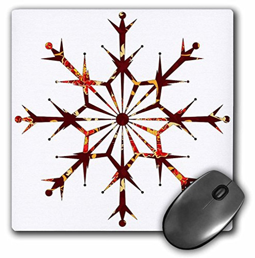 3dRose LLC 8 x 8 x 0.25 Inches Mouse Pad, Cocoa Red and Orange Patterned Barbed Snowflake (mp_167608_1) 3dRose LLC 8 x 8 x 0.25 Inches Mouse Pad, Cocoa Red and Orange Patterned Barbed Snowflake (mp_167608_1)