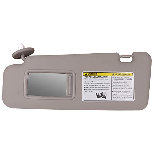 MOSTPLUS 74320-48500-B0 74320-48180-B1 Gray Sun Visor Driver Left Side Compatible for 2008-2013 Toyota Highlander with Vanity Light