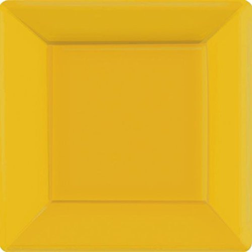 Sunshine Yellow Square Paper Plates |10" | Pack of 20 | Party Supply