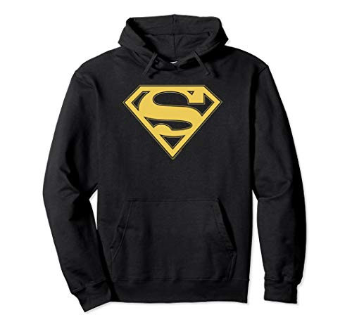 Superman Gold   Black Shield Pullover Hoodie