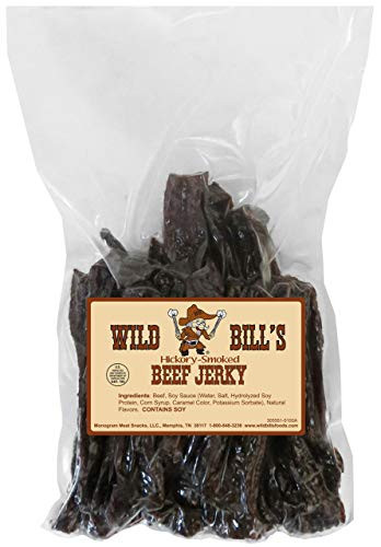 Wild Bills Hickory Smoked Beef Jerky Strips 15 Ounce Pack 48 count