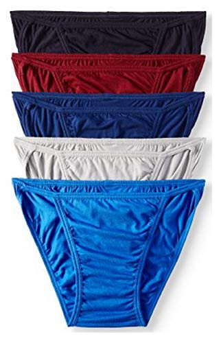 Jockey Life 5-Pack Mens Solid Colors Assorted String Bikini Briefs Small