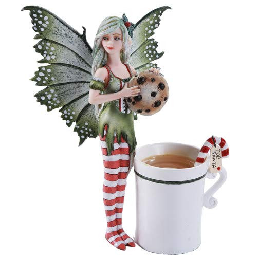 Pacific Giftware Amy Brown Chrismas Cup Fairy Dragon Fantasy Art Figurine Collectible 5_75 inch