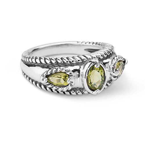 Carolyn Pollack Sterling Silver Peridot Band Ring size 7
