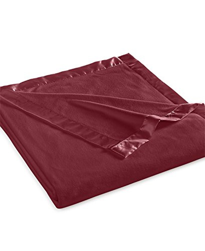 MARTHA STEWART Easy Care Soft Fleece Blanket King Scarlet