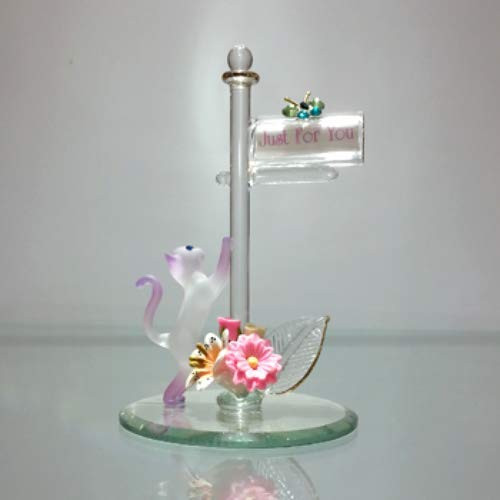 Glass Baron Cat and Mailbox Just for You Figurine