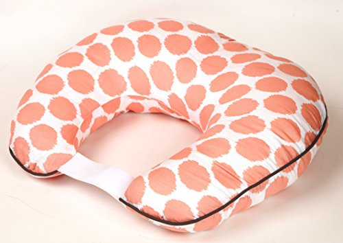Bacati Ikat Dots Muslin Fabric Hugster Nursing Pillow with Insert OR Nursing Pillow Cover Only Nursing Pillow with Insert Coral
