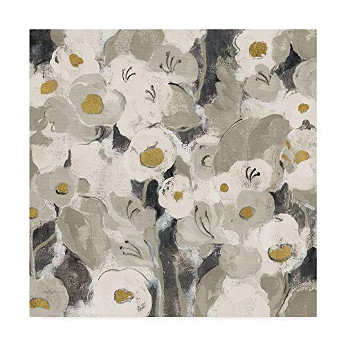 Trademark Fine Art Velvety Florals Neutral III by Silvia Vassileva 14x14-Inch Fine Art Multicolor