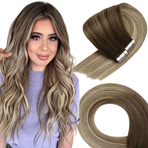 VeSunny Balayage Dark Brown Hair Extensions Tape in Remy Human Hair Double Sided 14inch Tape in Extensions Balayage Brown Ombre Platinum Blonde Highlighted Tape Extensions 20pcs 50g VeSunny Balayage Dark Brown Hair Extensions Tape in Remy Human Hair Double Sided 14inch Tape in Extensions Balayage Brown Ombre Platinum Blonde Highlighted Tape Extensions 20pcs 50g