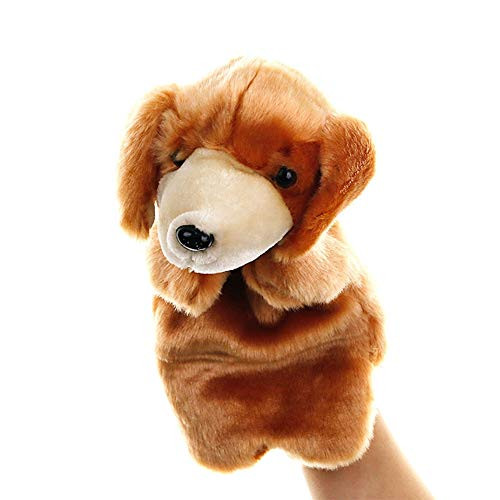 MaitianGuyou Animal Dog Hand Puppets Soft Plush Hand Puppets for Kids- Perfect for Storytelling, Teaching, Preschool, Role-Play Toy Puppets(Yellow)