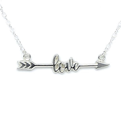 Love Arrow Sterling Silver Necklace - Gift Boxed with Story Card - Handcrafted in USA - 18 Chain