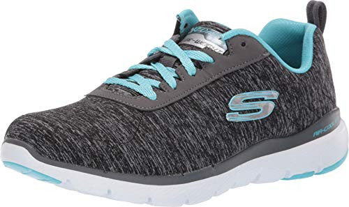 Skechers Womens Flex Appeal 3_0 Sneaker Black Light Blue 9 M US
