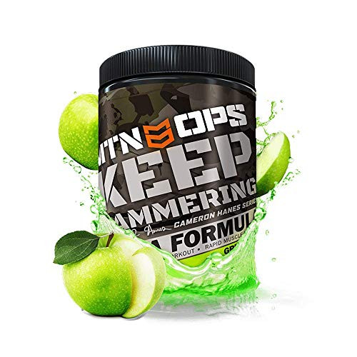 MTN OPS Cameron Hanes Keep Hammering BCAA 211 Muscle Building   Recovery Supplement - 30 Servings Green Apple