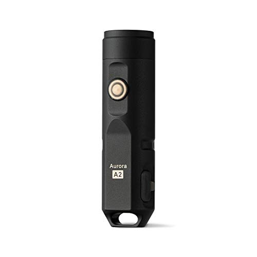 RovyVon Aurora A2x PVD Black Stainless Steel LED Keychain Flashlight 650 High Lumen Cree Super Bright with EDC Pocket-sized5 ModeWaterproofUSB Rechargeable BatteryPerfect for Camping Emergency