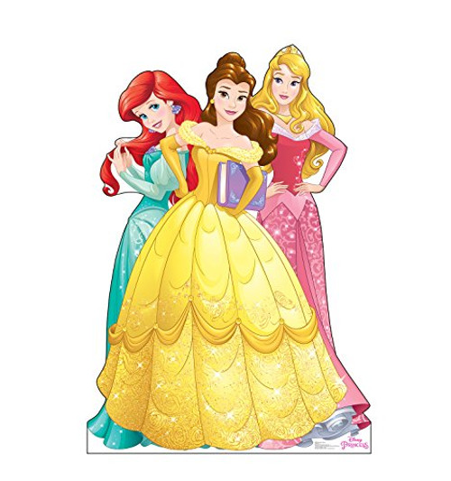 Cardboard People Ariel Belle   Aurora Life Size Cardboard Cutout Standup - Disney Princess Friendship Adventures