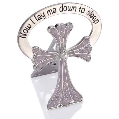 Roman, 2.5" CHILD BEDSIDE CROSS-PINK NOW I LAY ME DOWN... CARDED