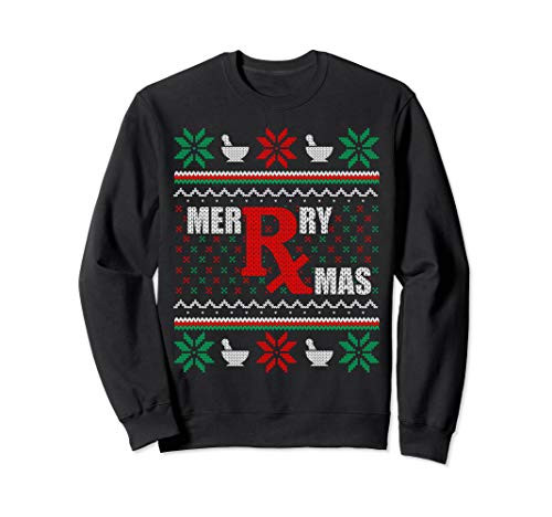 Merry Xmas Pharmacist Ugly Christmas Sweater Pharmacy Tech Sweatshirt