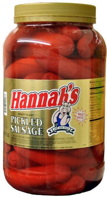 Hannahs Pickled Sausage 4lb Jar 26ct