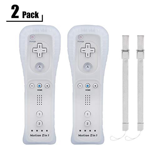 2 Pack Remote Controller Compatible with Nintendo Wii and Wii U Build in Motion Sensor Plus No Nunchucks