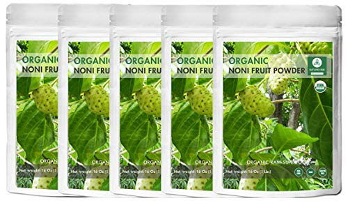 Naturevibe Botanicals USDA Organic Noni Fruit Powder 5lbs 5 Packs of 16oz Each - Morinda Citrifolia - 100 Pure   Natural - Gluten Free   Non-GMO  Supports Immunity System