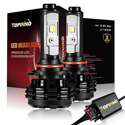 TOPINNO LED Headlight Bulbs Conversion Kit Extremely Bright CREE XHP50 10000LM 9006HB4 - 6000K Xenon White Headlight Assembly
