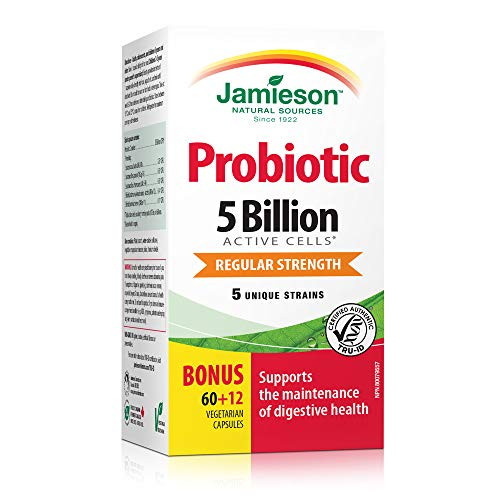 Jamieson Laboratories Probiotic 5 Billion Regular Strength Supplement 60 Count