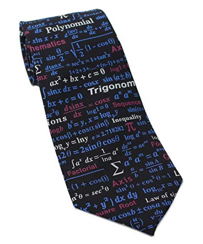 ComputerGear Math Formula Tie Engineer Silk Equations Geek Nerd Teacher GiftBlackOne Size