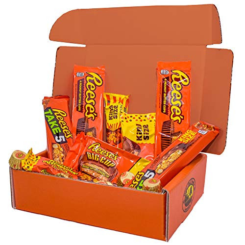 Gift Box 2_5 lb of Reeses Chocolate Candy Assortment Take 5 Outrageous Peanut Butter Big Cups  Reeses Peanut Butter Cups and Reeses Pieces Mix Variety Pack