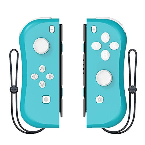 DerLin Joycons Nintendo Switch LR Joy-Con Controller for Switch Nintendo Joy Con Wireless Controller Built-in 380mAh with Wrist Straps for Nintendo Switch Turquoise