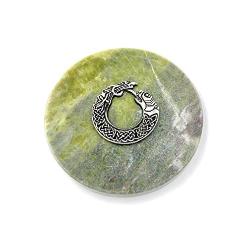 Irish Serpent Medallion on Connemara Marble Paperweight