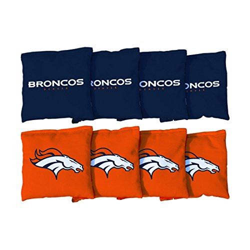 Victory Tailgate Denver Broncos NFL Cornhole Game Bag Set 8 Bags Included Corn-Filled