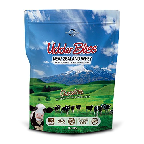 Optim Nutrition Grass Fed Hormone-Free Udder Bliss Whey Protein Powder Chocolate 2 Pounds