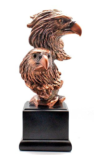 L7 Enterprises 10 Patinated Copper Double Eagle Head Figurine  Sculpture  Statue