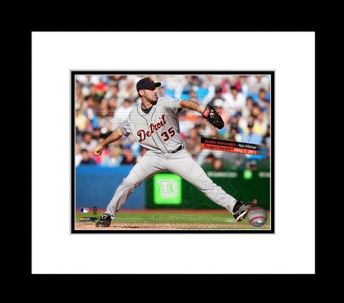 Detroit Tigers Justin Verlander 2011 No Hitter Action Framed Picture 8x10