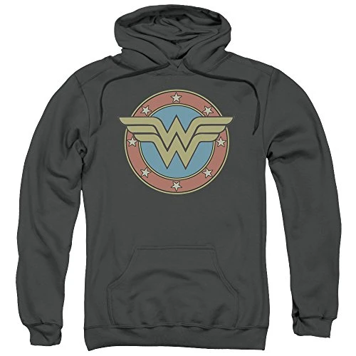 Trevco Dc-Ww Vintage Emblem - Adult Pull-Over Hoodie - Charcoal44 Large