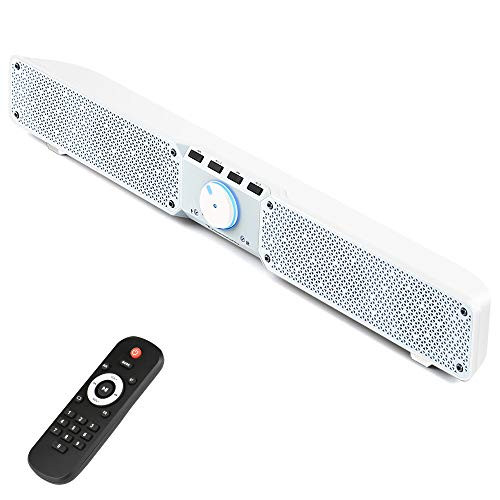 Bluetooth 5_0 Computer Speaker Dual Powerful 20W Drivers PC Soundbar Dual Diaphragm WiredWireless Computer Sound Bar Mini Soundbar Speaker for PCCellphoneTabletsDesktop Aux ConnectionWihte