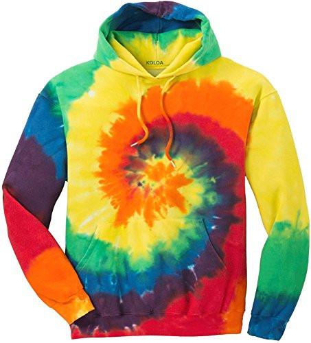 Joes USA Hoodies Tie-Dye Hooded SweatshirtX-Large Rainbow Tie-Dye