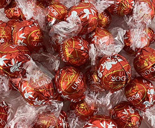 LaetaFood Lindt LINDOR Milk Chocolate Truffles Candy Bulk Pack Red Wrap 3 Pound Bag