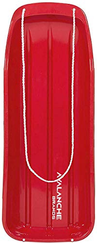 Avalanche Brands - Classic Downhill Toboggan Snow Sled Includes Pull Rope and Handles Red 48 - Fit for 2 Riders