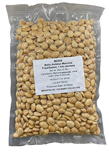Matiz Spanish Marcona Almonds Fried and Salted in Olive Oil 4 oz_ Low Carb Snack Keto and Paleo Friendly Whole 100 Natural Ingredients 2_2 lbs
