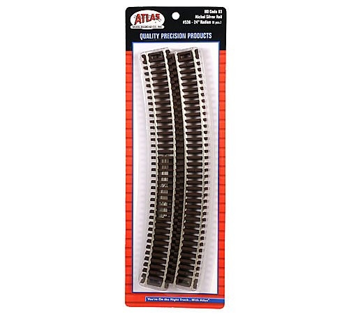Atlas Code 83 Nickel Silver 24" Radius Snap Track (6/Bx) HO Scale Trains